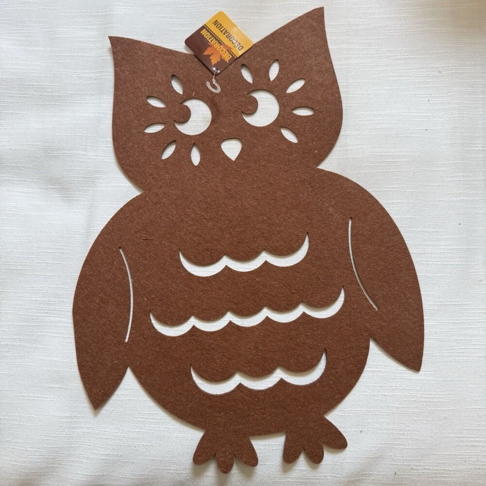 Set Of 10 Brown Felt Large Owl Placemats Fall Decor Crafting Decoration All New